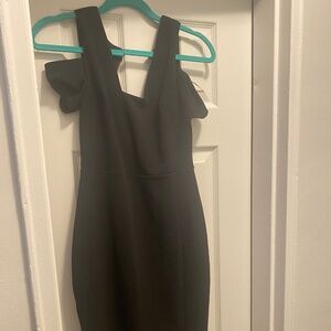 black dress for corporate event, cocktail attire, or work.